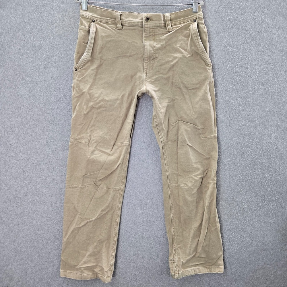 Eddie Bauer Men Pants 32x30 Beige Chino Canvas Stretch Outdoor Hiking‎ Relaxed